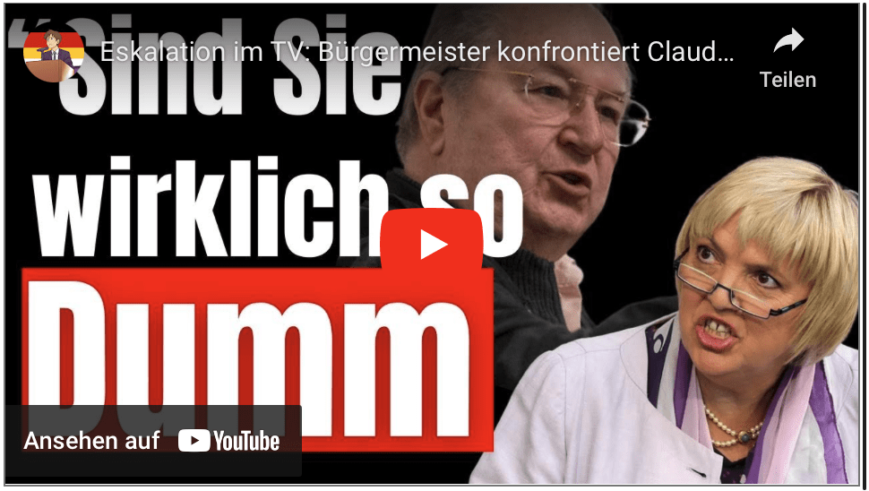Eskalation im TV: Bürgermeister konfrontiert Claudia Roth vor Millionen!
