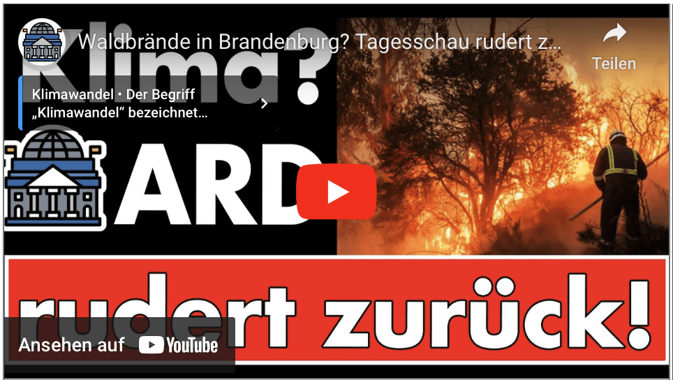 Waldbrände in Brandenburg? Tagesschau rudert zurück: Hauptursache ist nichtmehr das Narrativ
