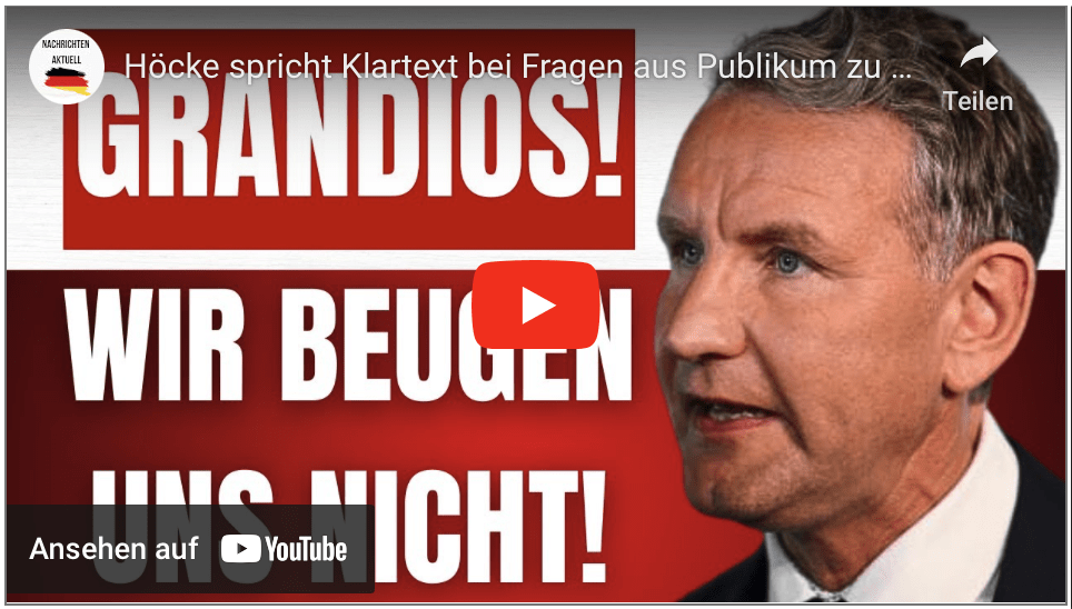 Höcke spricht Klartext bei Fragen aus Publikum zu seinen politischen Ansätzen!
