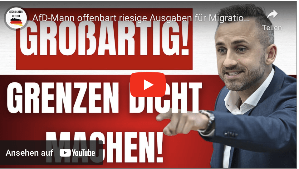 AfD-Mann offenbart riesige Ausgaben für Migration auf Kosten des Steuerzahlers!