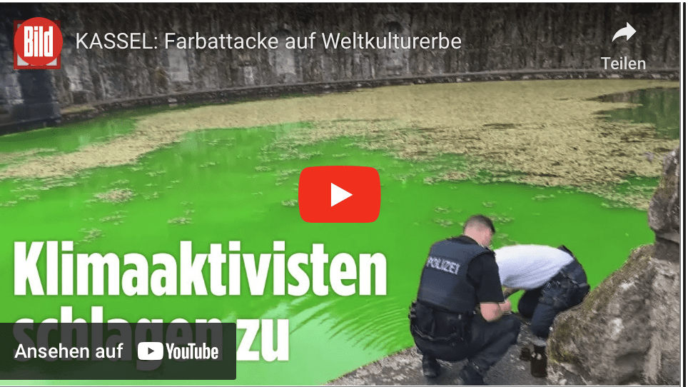 KASSEL: Farbattacke auf Weltkulturerbe!