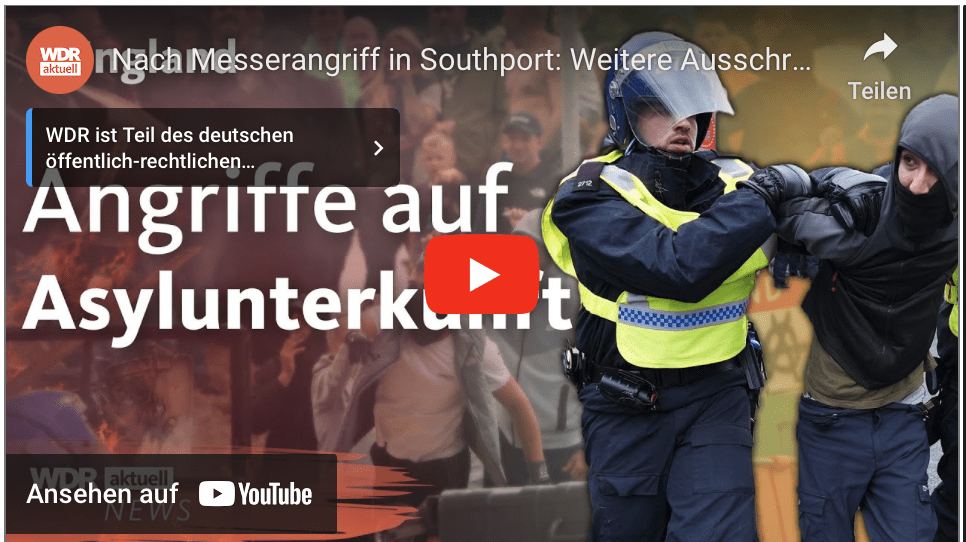 Nach Messerangriff in Southport: Weitere Ausschreitungen in England |