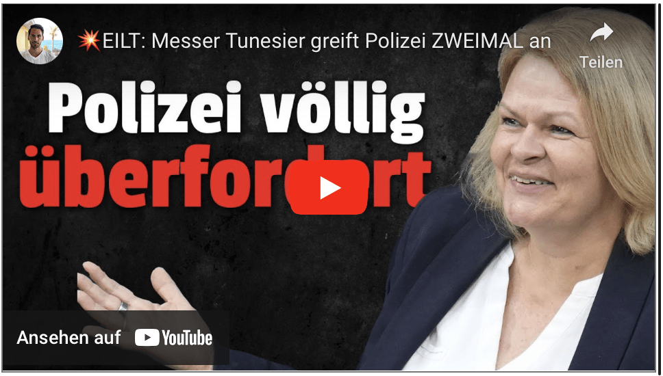 EILT: Messer Tunesier greift Polizei ZWEIMAL an