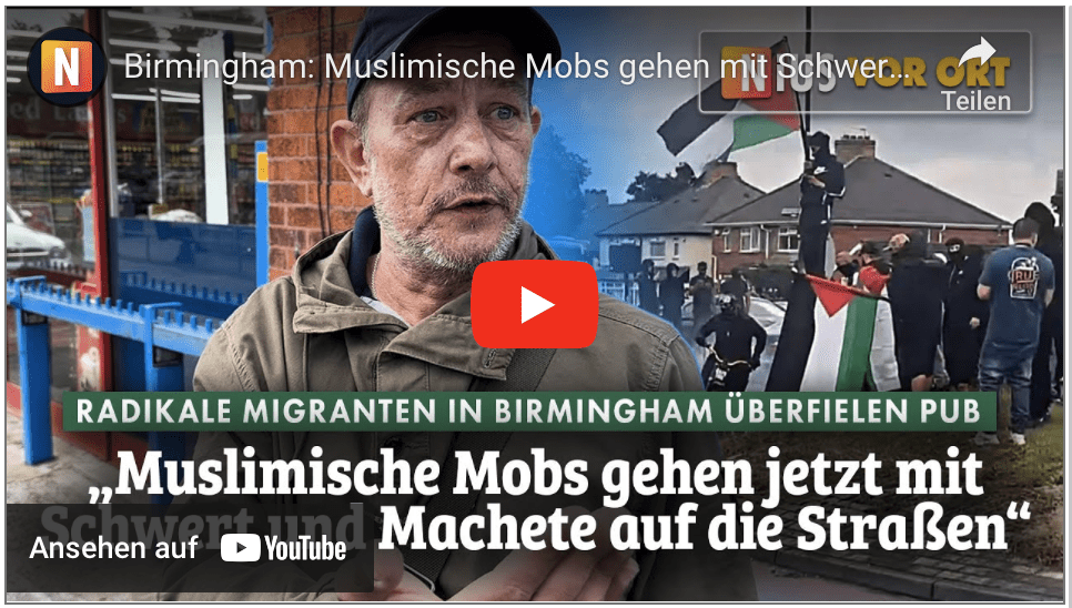 Birmingham: Muslimische Mobs gehen mit Schwert und Machete auf die Straße