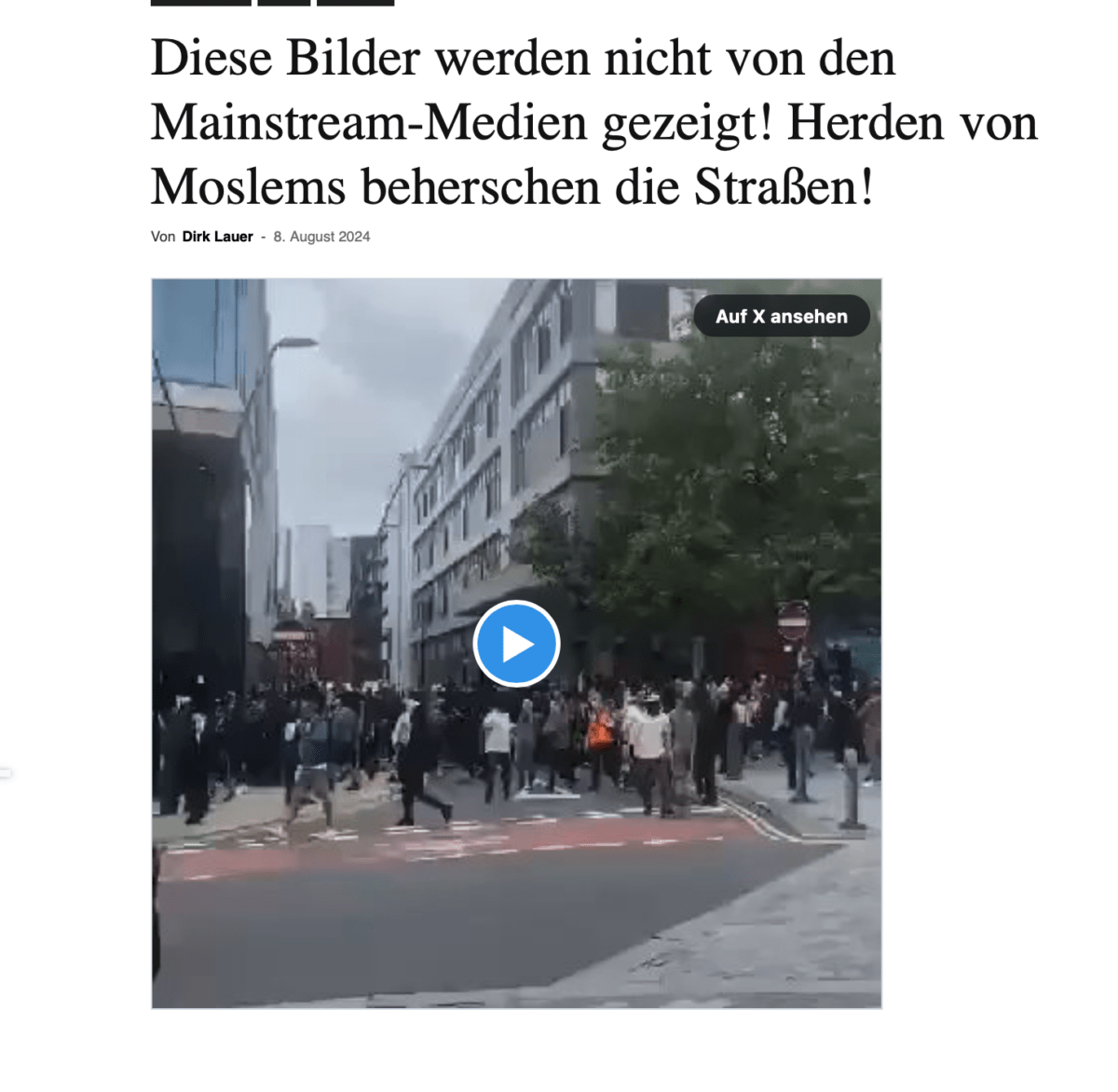 Diese Bilder werden nicht von den Mainstream-Medien gezeigt! Herden von Moslems beherschen die Straßen!