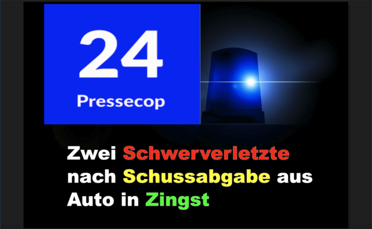 Erstmeldung: Zwei Schwerverletzte nach Schussabgabe aus Auto in Zingst