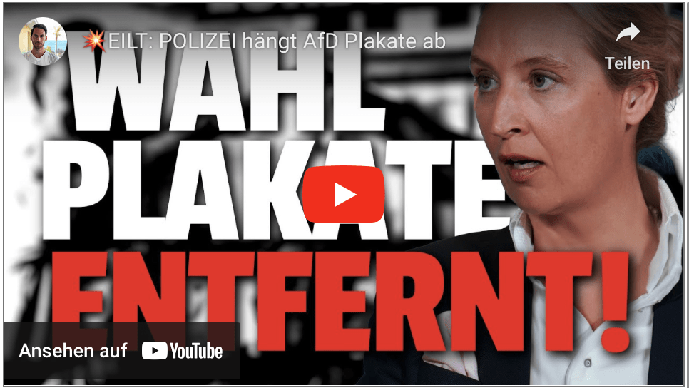 EILT: POLIZEI hängt AfD Plakate ab!