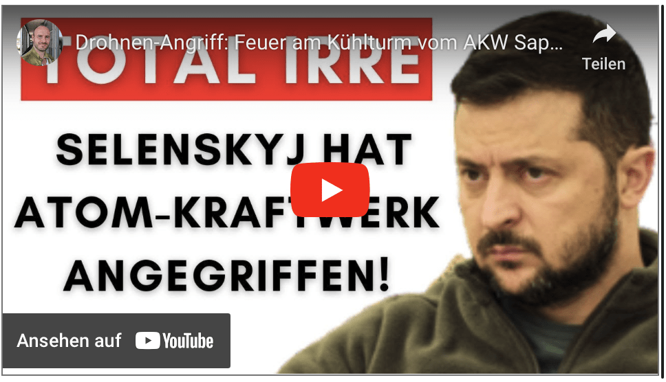 Drohnen-Angriff: Feuer am Kühlturm vom AKW Saporischschja!