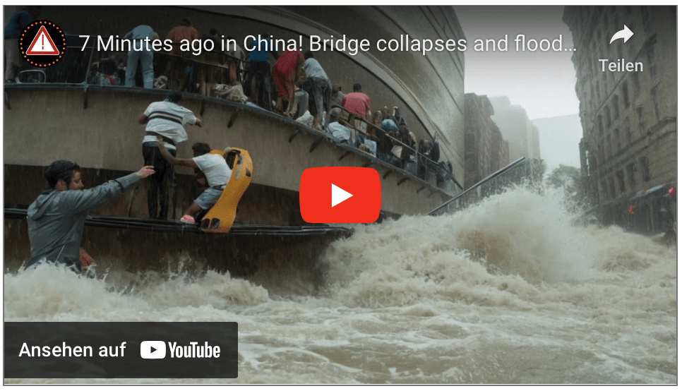 Vor 7 Minuten in China! Einsturz einer Brücke und Überschwemmung!