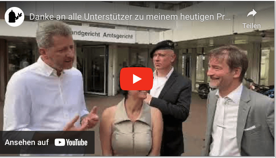 Danke an alle Unterstützer zu meinem heutigen Masken-Prozess wegen einer Ordnungswidrigkeit in Köln!