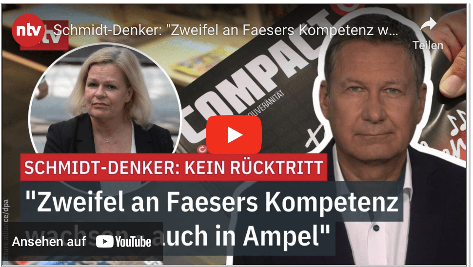 Schmidt-Denker: „Zweifel an Faesers Kompetenz wachsen – auch in Ampel“ | ntv