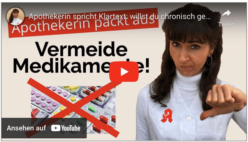Apothekerin spricht Klartext: willst du chronisch gesund bleiben, nimm keine Medikamente (voreilig)!