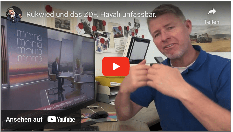 Rukwied und das ZDF. Hayali unfassbar.