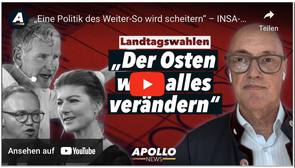 „Eine Politik des Weiter-So wird scheitern“ – INSA-Chef Binkert im Apollo News-Gespräch!