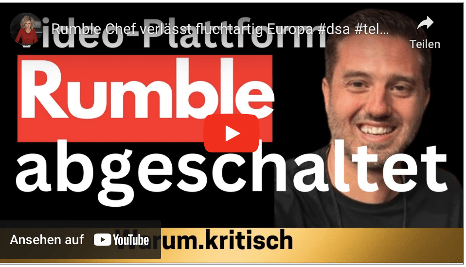 Rumble Chef verlässt fluchtartig Europa #dsa #telegram #rumble