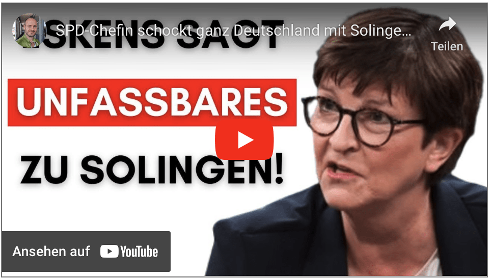 SPD-Chefin schockt ganz Deutschland mit Solingen-Aussage!