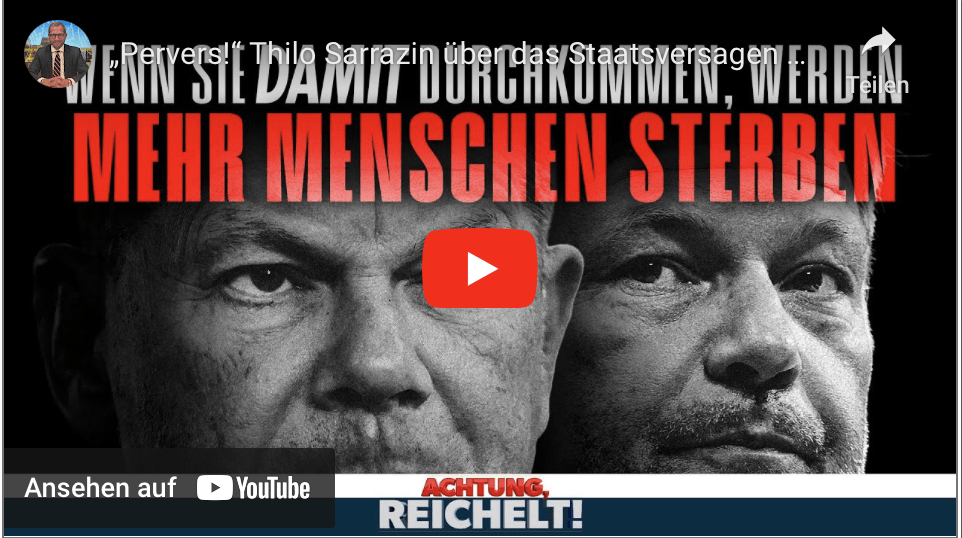 „Pervers!“ Thilo Sarrazin über das Staatsversagen von Solingen | Achtung, Reichelt! vom 29.08.2024