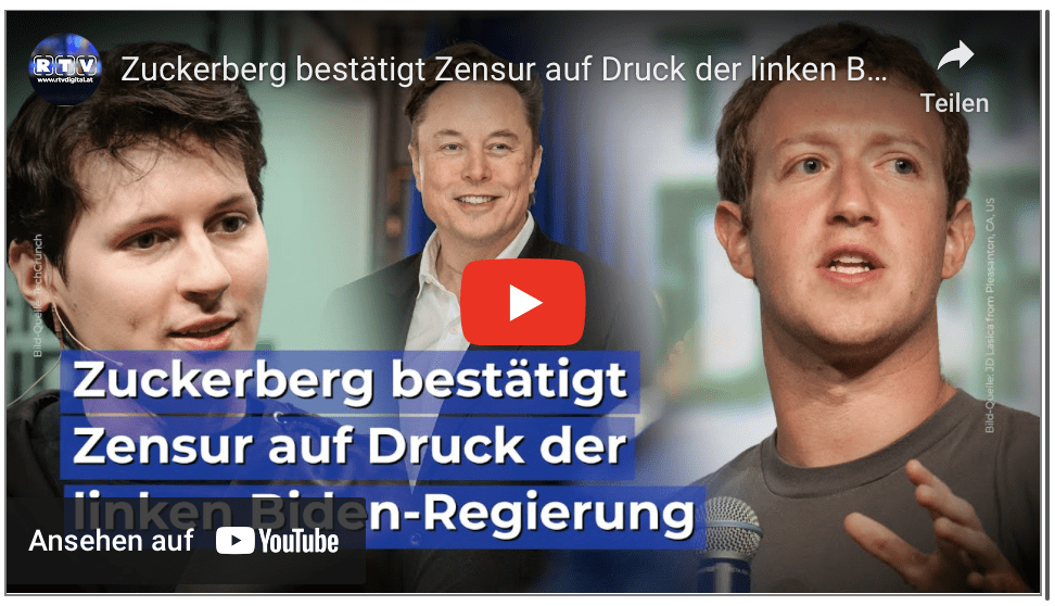 Zuckerberg bestätigt Zensur auf Druck der linken Biden-Regierung