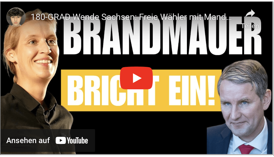 180-GRAD Wende Sachsen: Freie Wähler mit Mandat FÜR AFD!