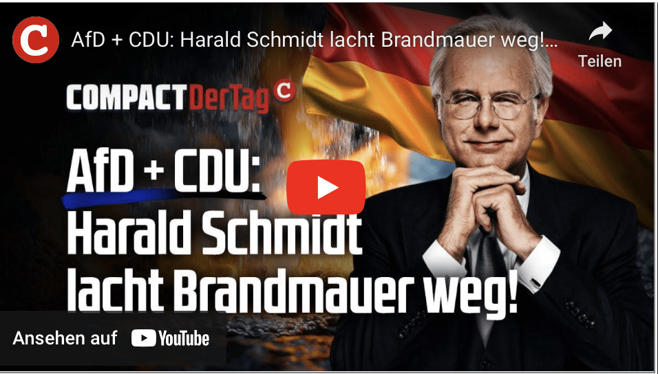 AfD + CDU: Harald Schmidt lacht Brandmauer weg!