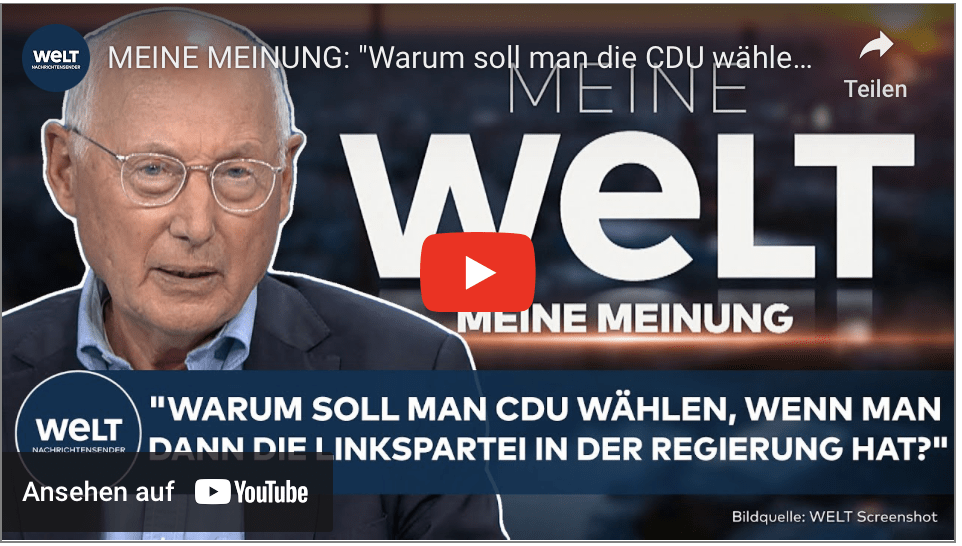 MEINE MEINUNG: „Warum soll man die CDU wählen, wenn man dann die Linkspartei in der Regierung hat?“