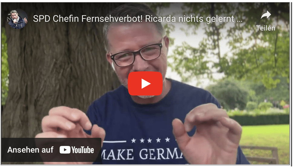 SPD Chefin Fernsehverbot! Ricarda nichts gelernt