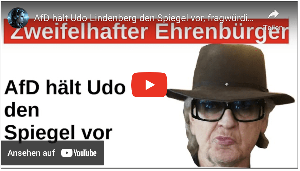 AfD hält Udo Lindenberg den Spiegel vor, fragwürdiger Ehrenbürger Hamburg Obrigkeit mainstream