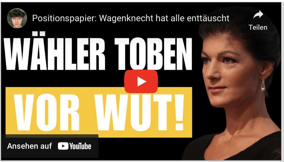 Positionspapier: Wagenknecht hat alle enttäuscht!