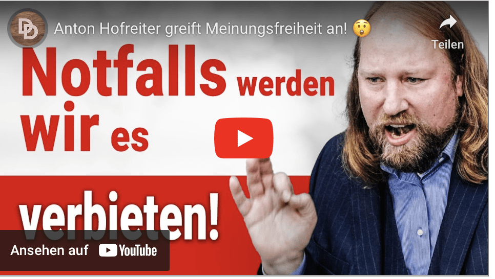 Anton Hofreiter greift Meinungsfreiheit an!