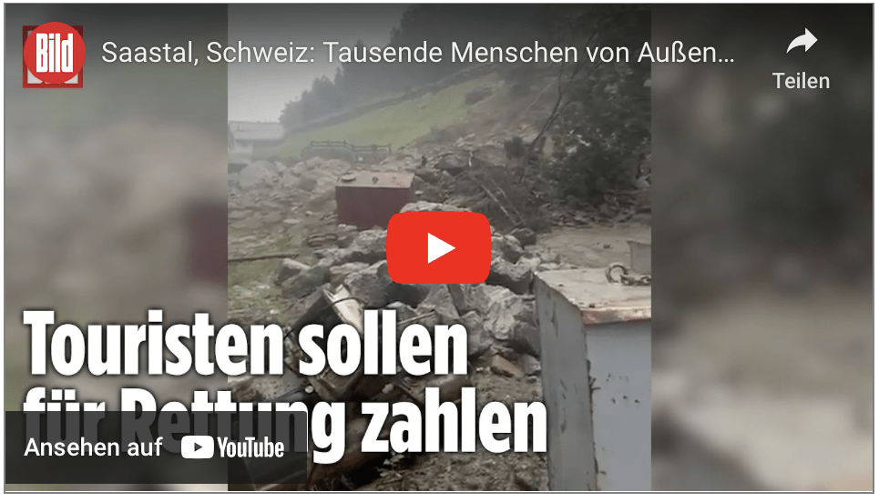 Saastal, Schweiz: Tausende Menschen von Außenwelt abgeschnitten