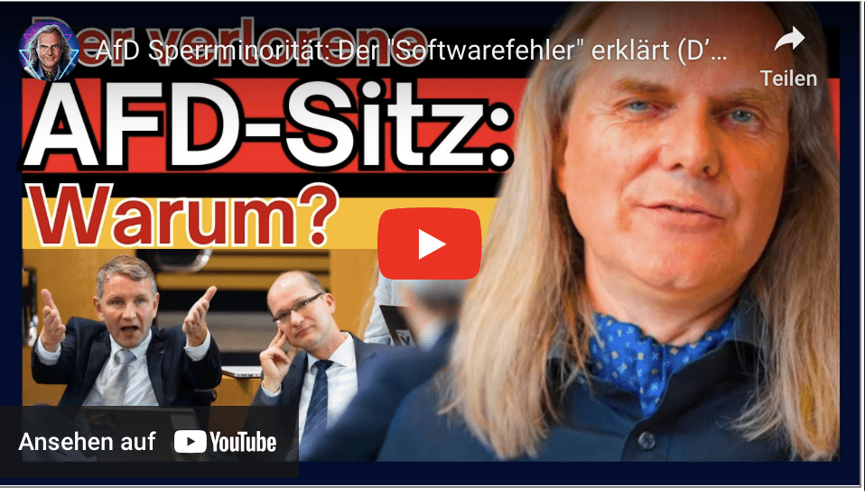 AfD Sperrminorität: Der „Softwarefehler“ erklärt (D’Hondt vs. Saint Lague Zuteilungsverfahren)