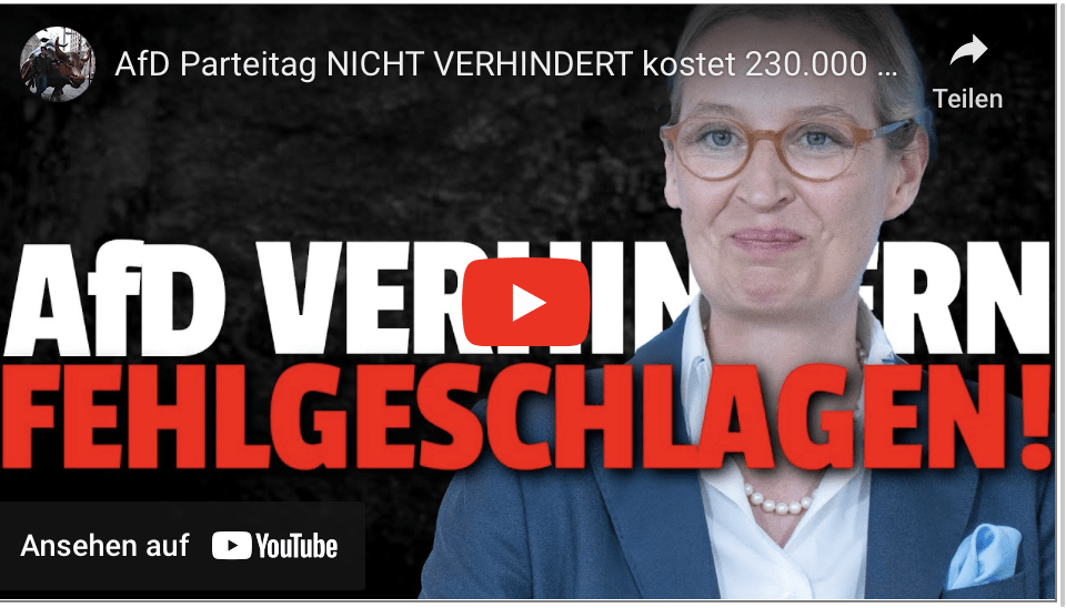AfD Parteitag NICHT VERHINDERT kostet 230.000 EURO