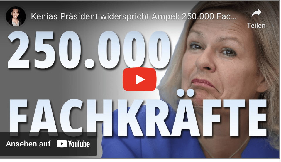 Kenias Präsident widerspricht Ampel: 250.000 Fachkräfte KOMMEN