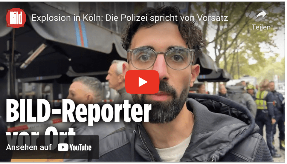 Explosion in der Kölner Innenstadt – Unbeteiligter (53) leicht verletzt, die Polizei spricht von Vorsatz!