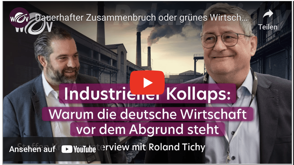 Dauerhafter Zusammenbruch oder grünes Wirtschaftswunder? | Roland Tichy | WOV Talk