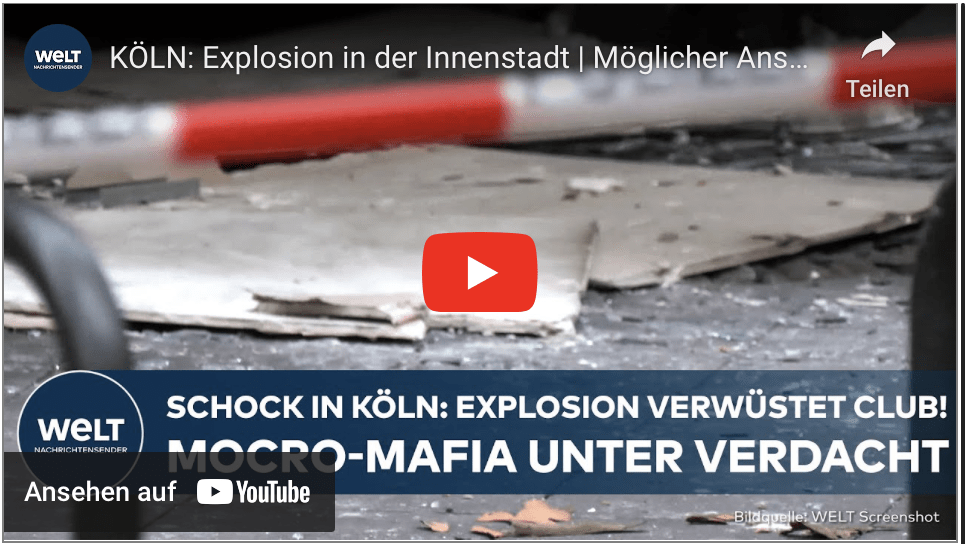 KÖLN: Explosion in der Innenstadt | Möglicher Anschlag auf Vanity Club – Mocro-Mafia unter Verdacht