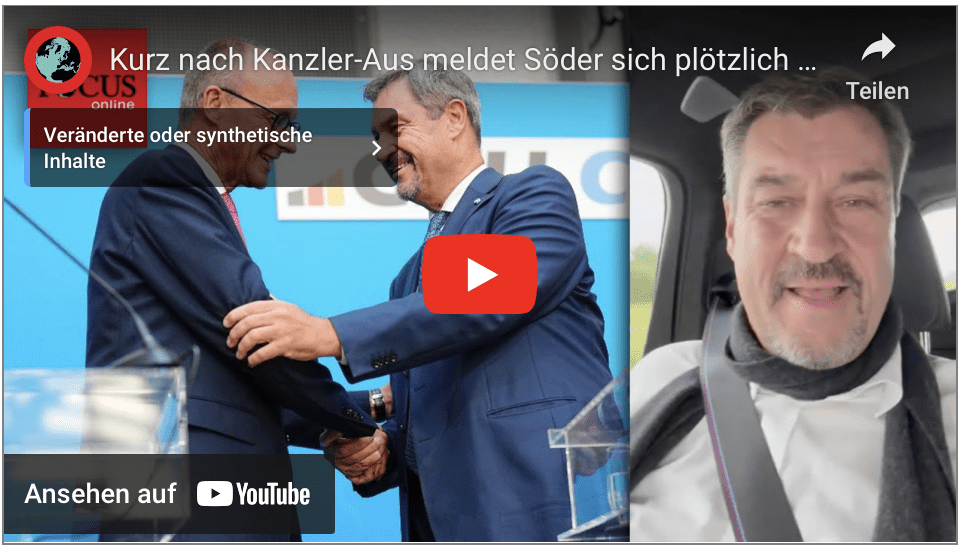 Kurz nach Kanzler-Aus meldet Söder sich plötzlich aus dem Auto zu Wort!