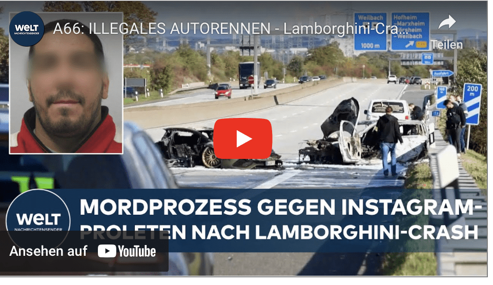 A66: ILLEGALES AUTORENNEN – Lamborghini-Crash: Mordprozess nach tödlicher Raserei bei Frankfurt