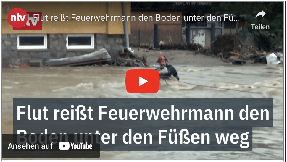 Flut reißt Feuerwehrmann den Boden unter den Füßen weg: Hochwasser in den Nachbarländern | ntv