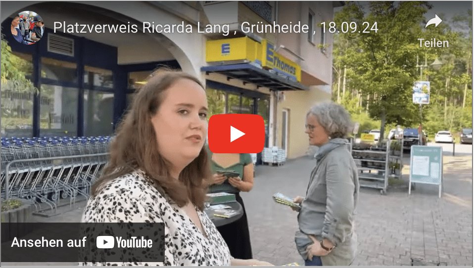 Platzverweis Ricarda Lang , Grünheide , 18.09.24