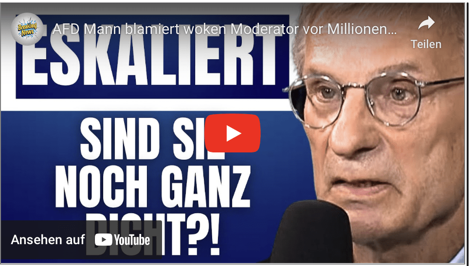 AFD Mann blamiert woken Moderator vor Millionen Publikum!