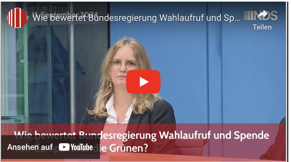 Wie bewertet Bundesregierung Wahlaufruf und Spende von Campact für die Grünen?