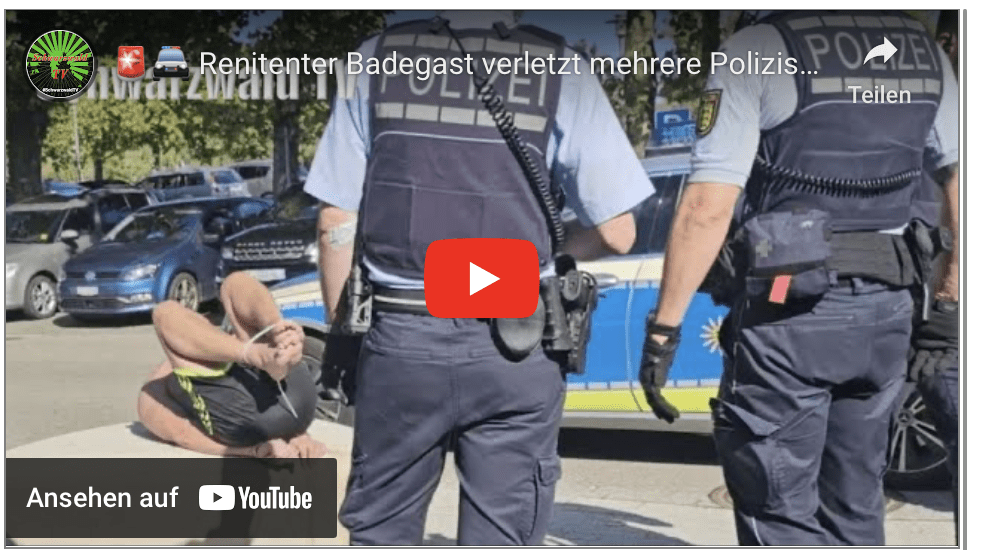 Renitenter Badegast verletzt mehrere Polizisten im Laguna Badeland in Weil am Rhein!