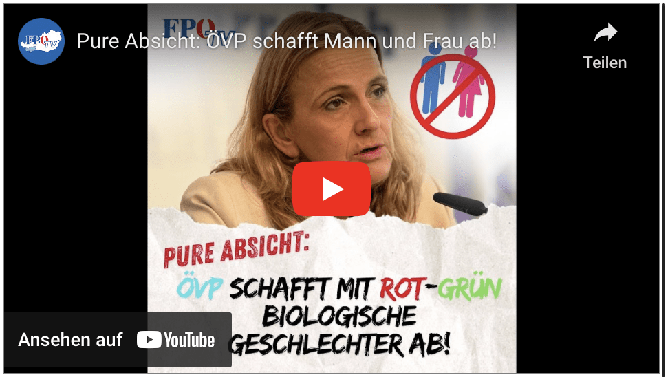 Pure Absicht: ÖVP schafft Mann und Frau ab!