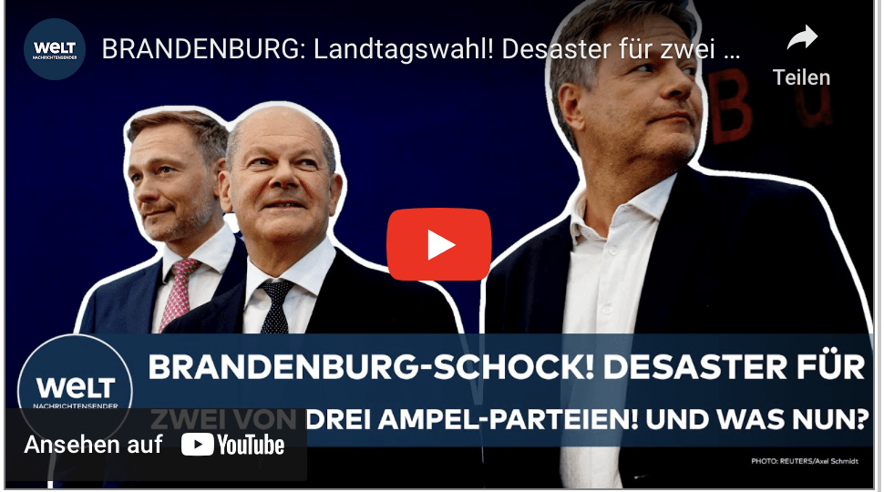 BRANDENBURG: Landtagswahl! Desaster für zwei von drei Ampel-Parteien! AfD tönt nach Platz zwei