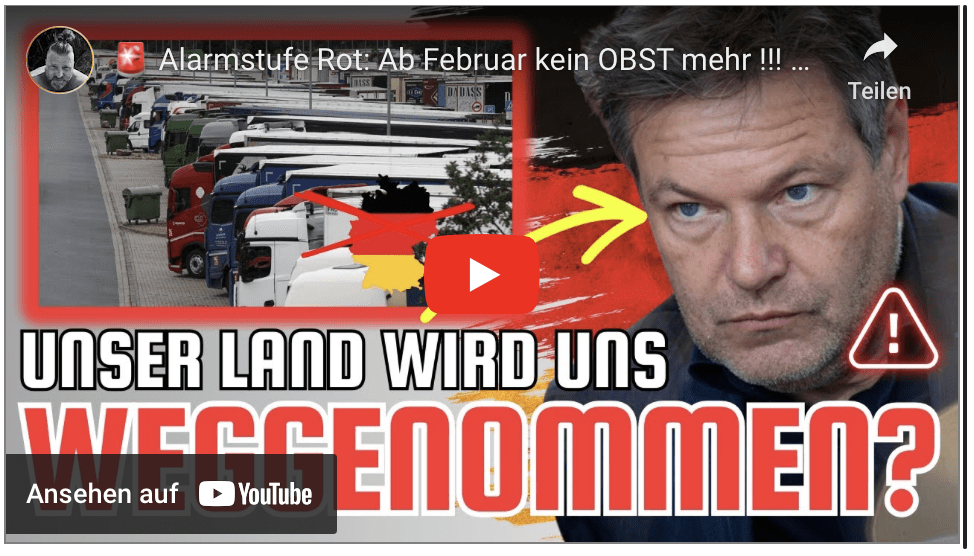 Alarmstufe Rot: Ab Februar kein OBST mehr !!! Bauern und Spediteure schlagen Alarm!