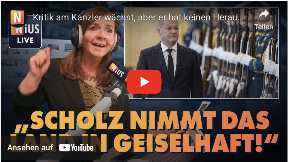 Kritik am Kanzler wächst, aber er hat keinen Herausforderer | NIUS Live vom 24. September 2024