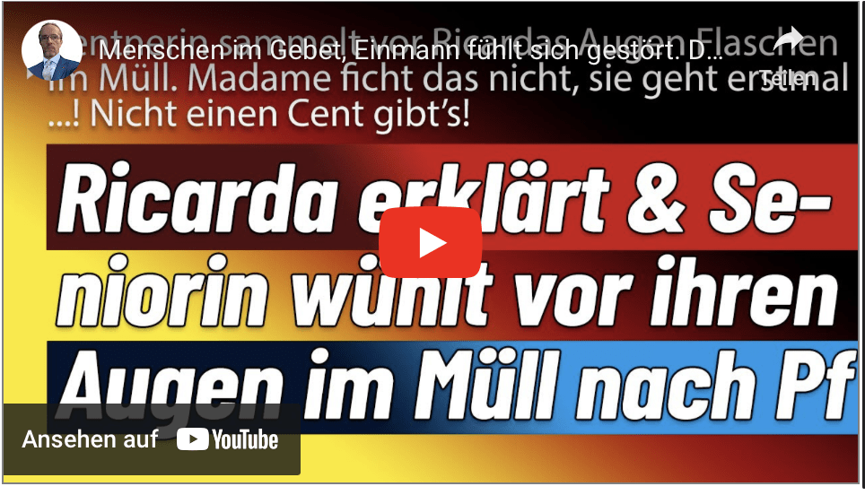 Menschen im Gebet, Einmann fühlt sich gestört. Doch dann…! Zudem. Frau Lang ignoriert Seniorin.