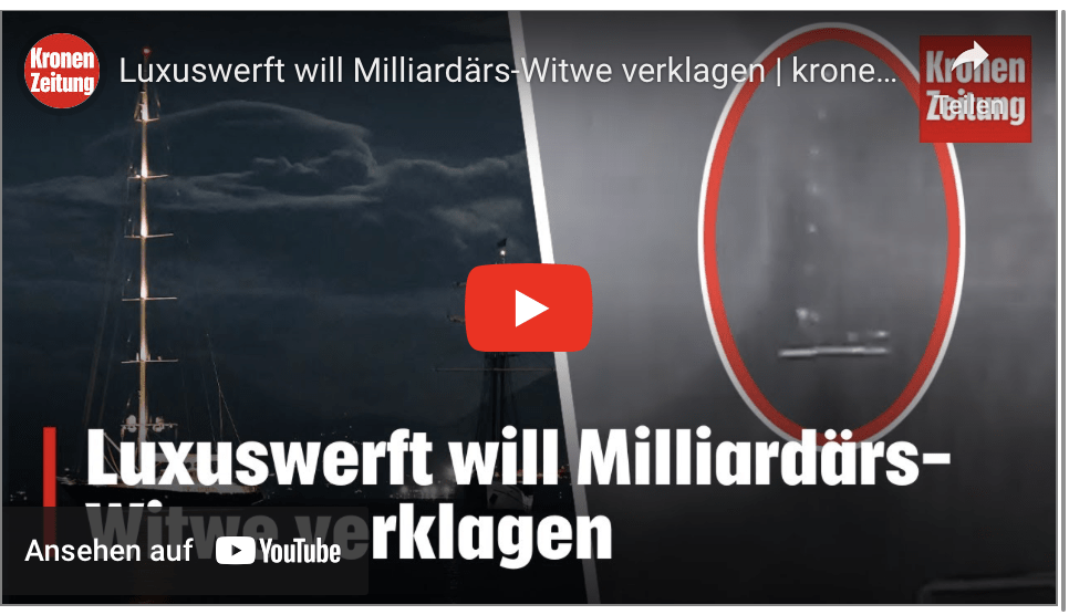 Luxuswerft will Milliardärs-Witwe verklagen | krone.tv NEWS