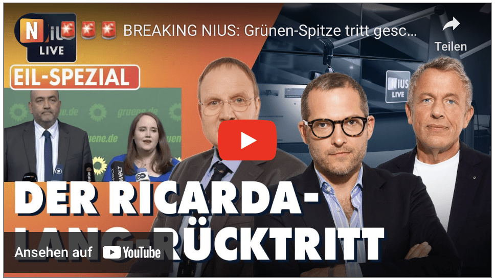 Paukenschlag und BREAKING NIUS: Grünen-Spitze tritt geschlossen zurück! | NIUS Live am 25. September 2024!